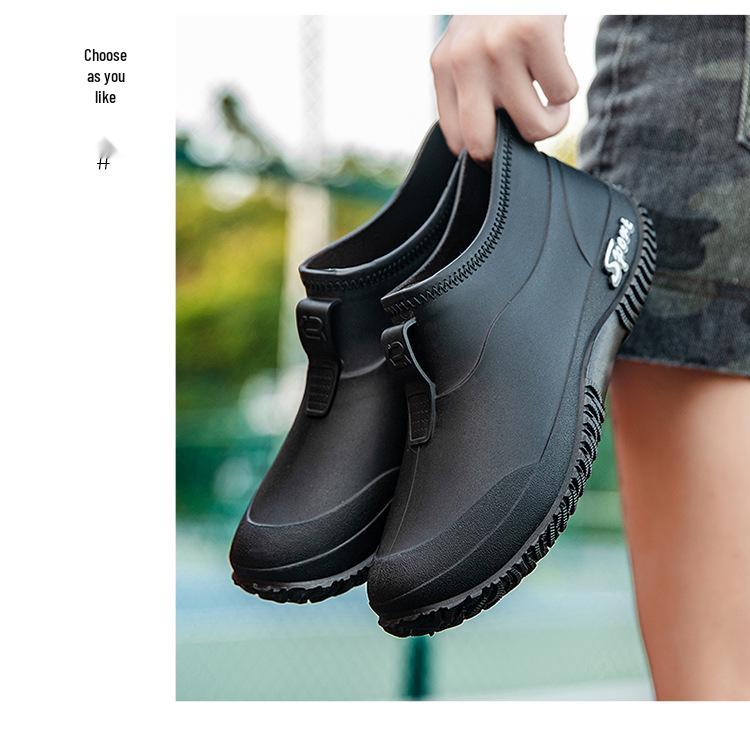 Stylish Women's Non-Slip Waterproof Ankle Rain Boots for Outdoor & Kitchen Use