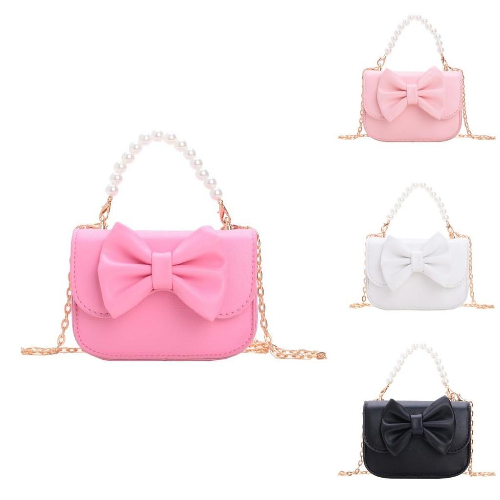 Kid Girl Single Shoulder Bag Pu Material With Stitching Design For Daily Use