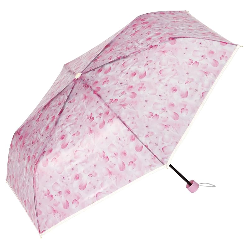 

vinyl umbrella [plantica×Wpc.] Flower umbrella plastic mini pink folding umbrella Main rib 50cm ladies fiberglass pouch fastener floral pattern cute