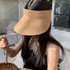 Summer Fashion Anti-UV Summer Visors Hat Wide Brim Empty Top Breathable Sun Hat Raffia Headband Sunshade Cap For Outdoor Hiking