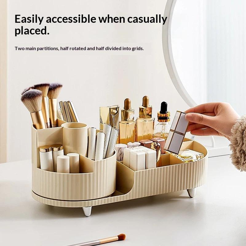 Cosmetic Storage Rack Desktop Makeup Organizer Makeup Brush Holder With Rotating Base For Makeup Brush Lipstick Storage Case