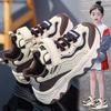 Classmate girls 2025 autumn new children's sports shoes leather surface middle-aged older girls student dad shoes spring and autumn