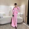 Estate Stile Europeo Americano Elegante Sexy Sciarpa Bandeau Spacco Abito da Ballo Set Due Pezzi