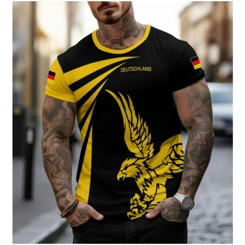 3D PrintedT-Shirt For Men German Flag Pattern Tees Summer O-Neck Tops Unisex T Shirts Short Sleeves Kids Clothing