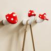 Cute Mushroom Wall Hook Decorative Key Holder Hook No Drill Wall Mounted Red Mushroom Hook for Bedroom Bathroom Entryway Coat Scarf Bag Towel