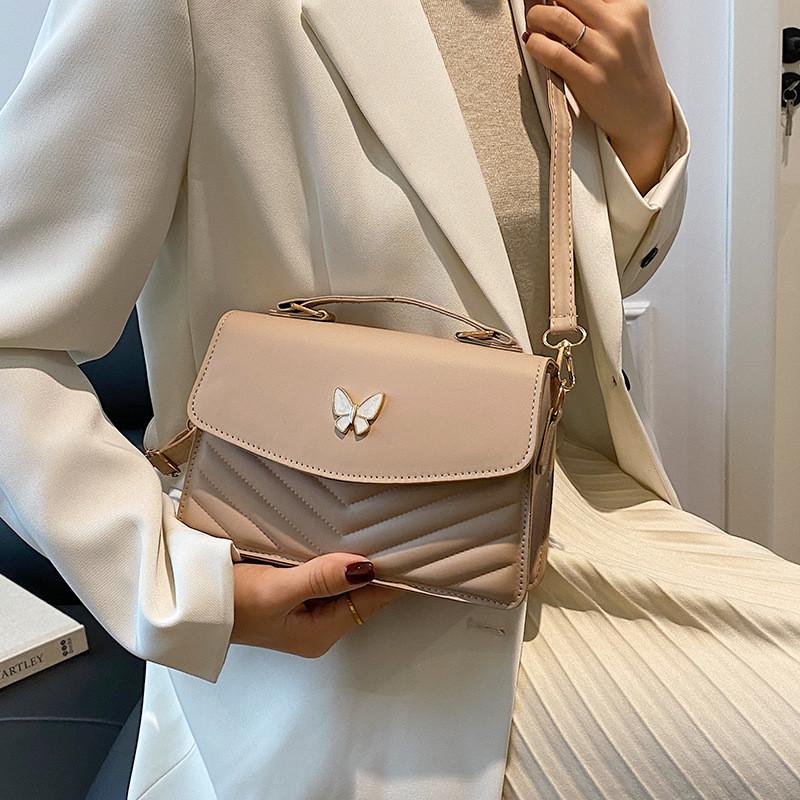 Trendy Vintage Casual Small Shoulder Bag For Women With Elegant Butterfly Design And Soft Pu Material