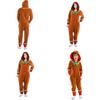 Christmas Gingerbread Man Cosplay Costume Kids Adult Hooded Jumpsuits