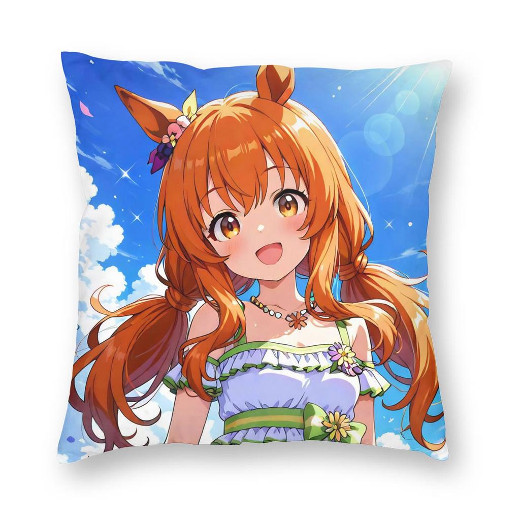 Umamusume Pretty Derby Mejiro Pillowcase Soft Polyester Cushion Cover Decoration Pillow Case Cover Home Square 45*45Cm