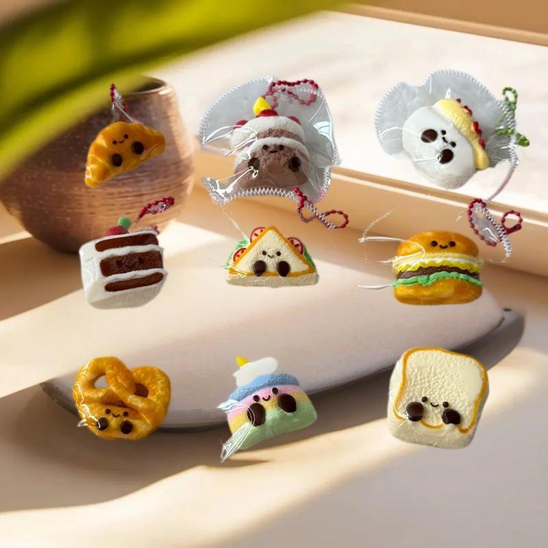 Delightful Simulated Toast Squeeze Toy, Cartoon Silicone Fun Mini Anti-stress Slow Response Items Gifts
