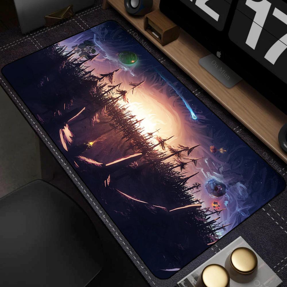 XXL Mouse Pad Anime Gamer Outer Wilds Mousepad Laptop Universe Space Solar System HD Desk Mat PC Gaming Accessories Keyboard Pad