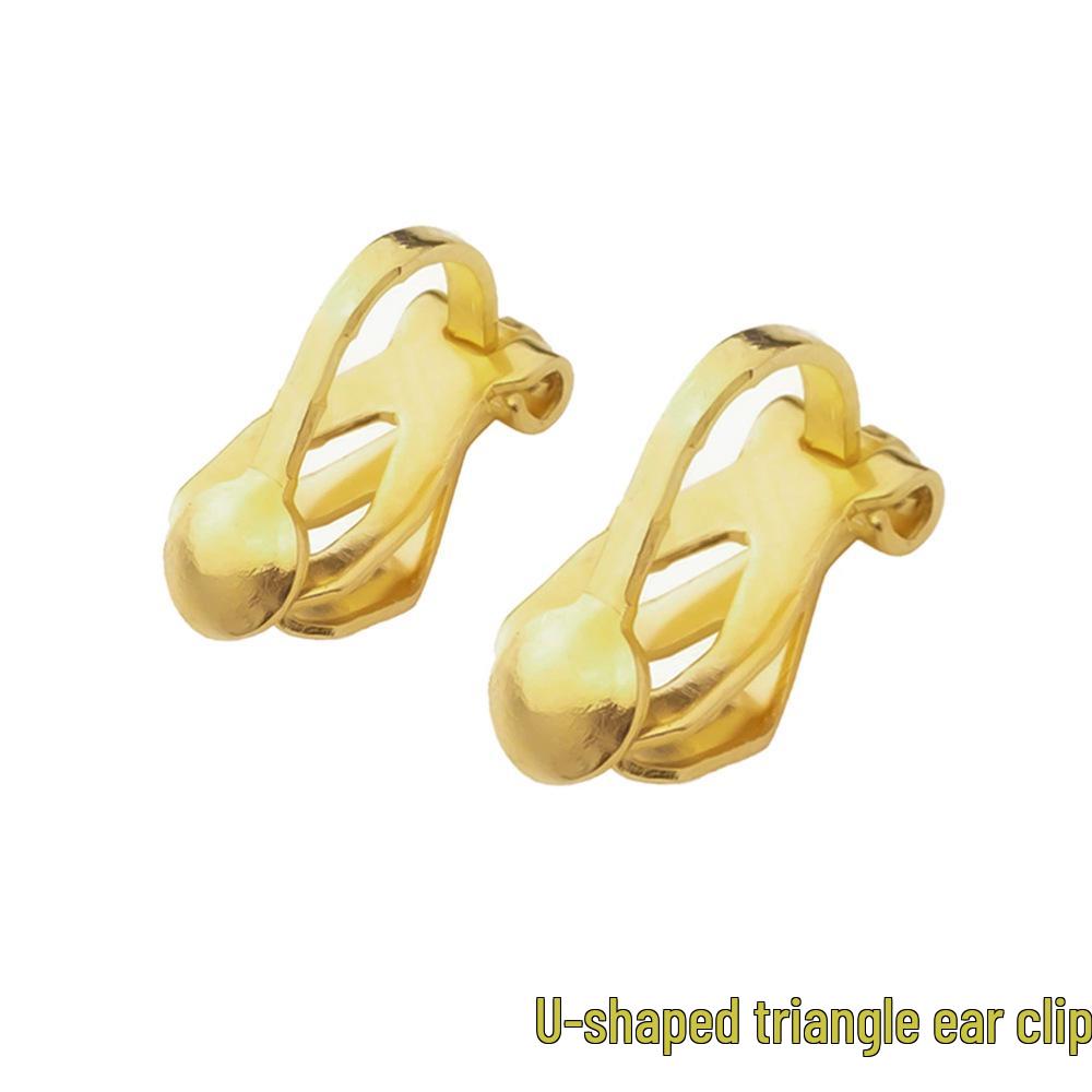 Elegant Clip-On Triangle Earrings for Non-Pierced Ears - Versatile, Light Luxury for Everyday Wear.