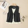 ZANZEA Women Casual Summer Sleeveless Two Piece Vest Tops