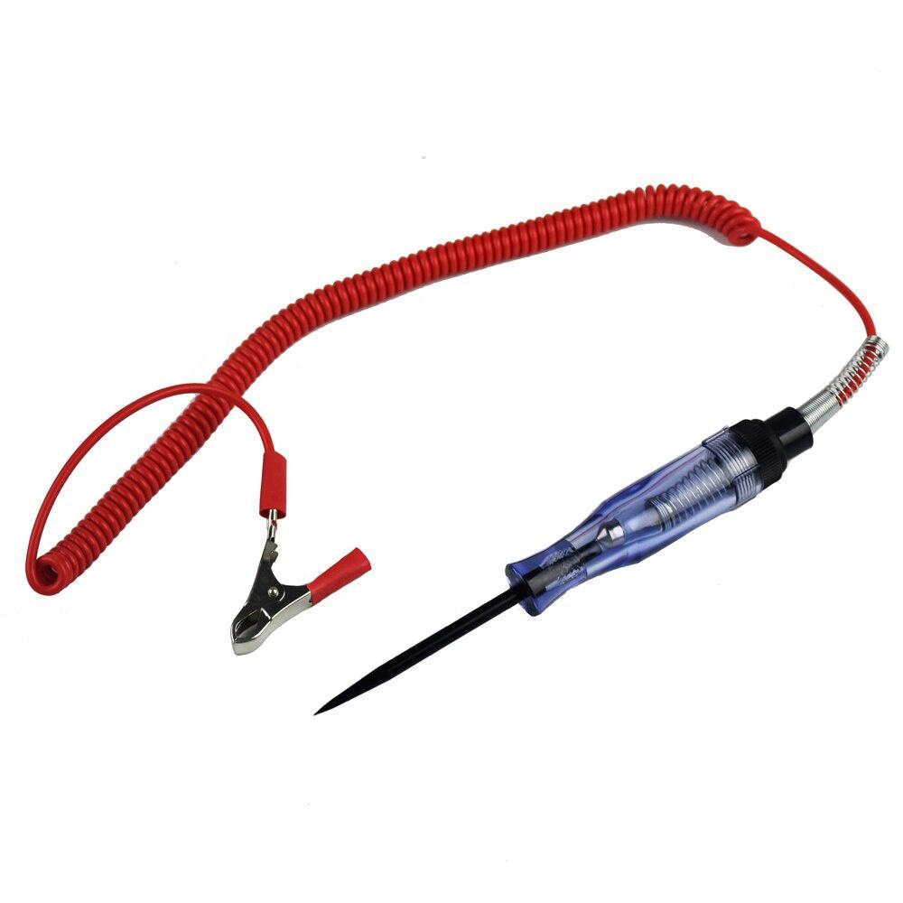 Penna Test Voltaggio Elettrico per Auto con Molla DC 6V 12V 24V Trasparente per Auto Moto Lampada Elettricista Matita di Prova