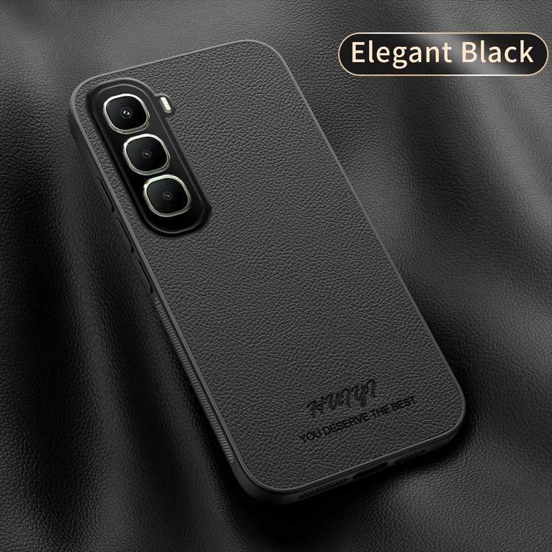 For Infinix Hot 60 Pro+ Car Built-in Magnetic Cover for Infinix Hote 60pro 60i Business Leather Soft Frame Matte Protective Case
