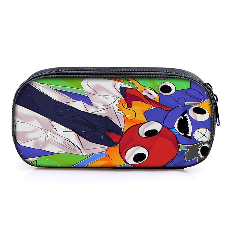 Rainbow Friends Pencil Case With Polyester Material For School Kids Gift Storage Organizer