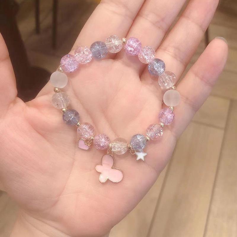 Crystal Bracelet Alloy Colored Beaded Bracelet Student Friendship Fashion Bracelet Bead Glass Hot Selling New Cartoon