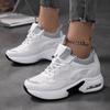 Women Fashion Shoes Lightweight Air Cushion Thick-Soled Shoe White Non Slip Walking Sneakers Black Breathable Running Shoes