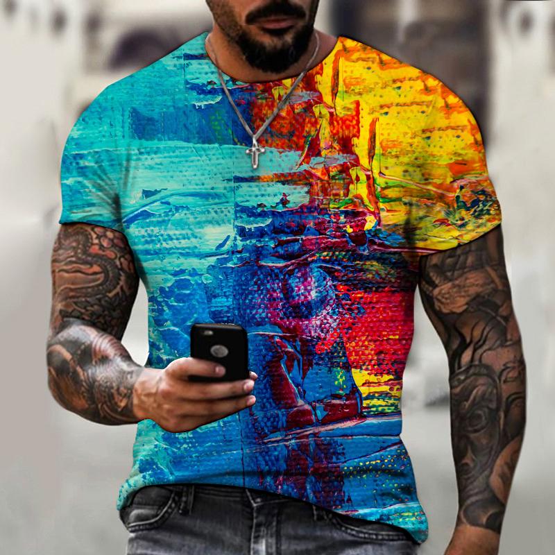 Street Art Graffiti 3D Harajuku Print Men's Women's Summer Crewneck Short Sleeve Fashion Casual T-shirt Tops Hip Hop Personality