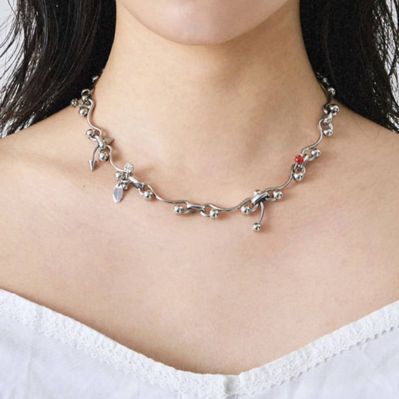 Cozywaveclub BOLD 5 PIERCING WAVE NECKLACE