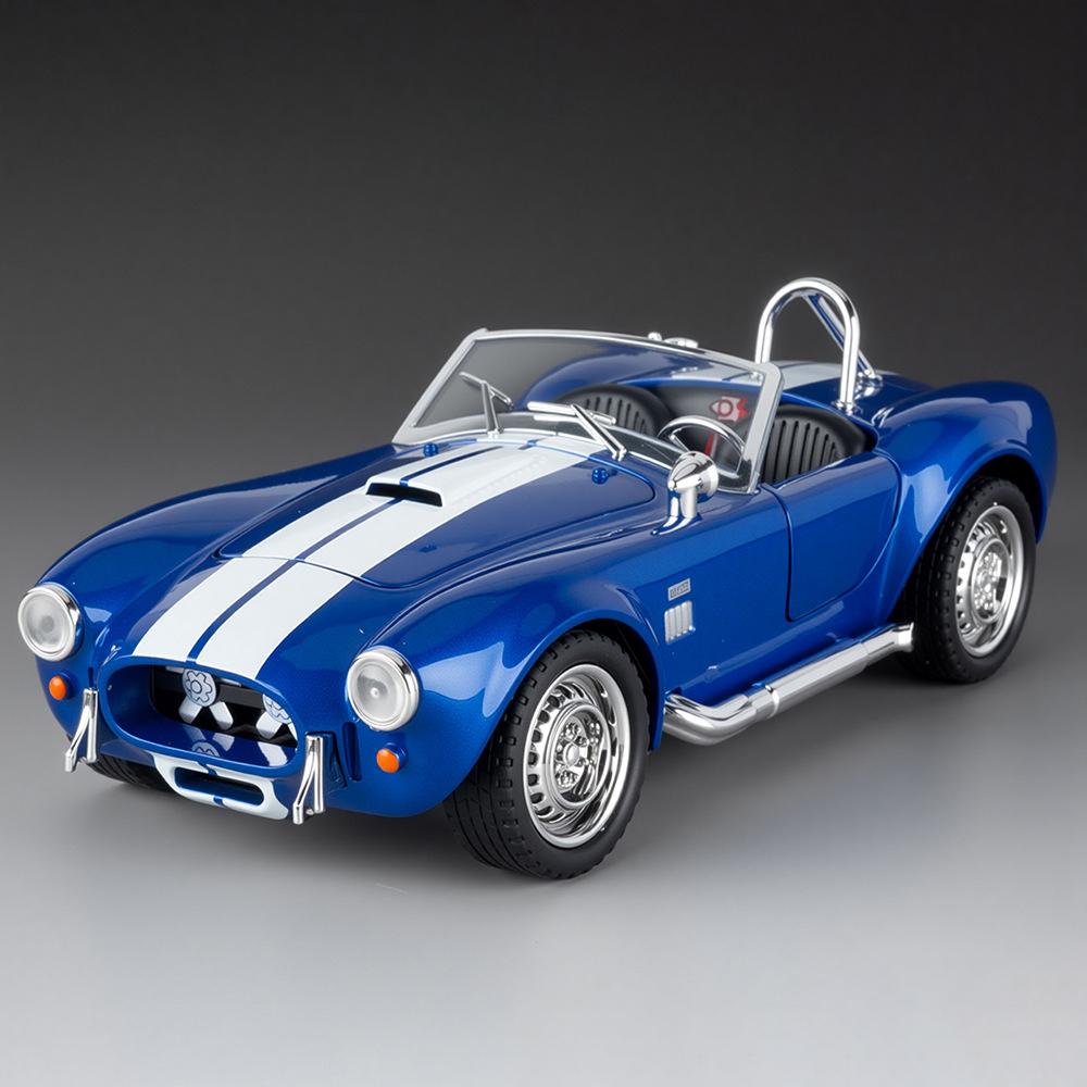 1/22 Ford Shelby Cobra 427 S/C Alloy Car Model Sound and Light Pull Back Children's Toy Collectibles Birthday Gift