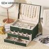 Three-layer Jewelry Storage Box, High-end Exquisite Necklace, Earrings, Gold Jewelry, Hand Jewelry Box, Large-capacity Multi-layer Pumping.