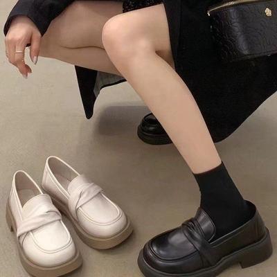 Work Soft-soled Loafers Women's 2024 New Spring and Autumn Black Single Shoes Versatile Single Shoes British Style Small Leather Shoes