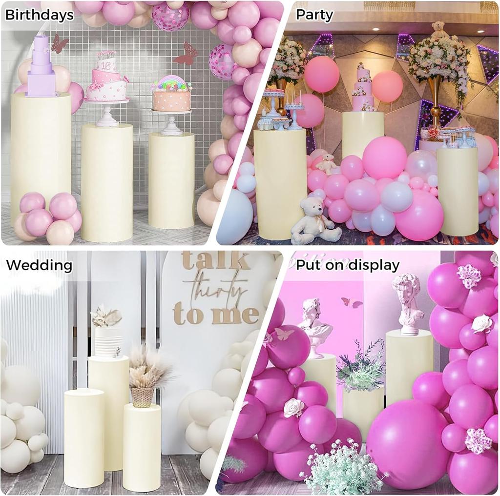 3 st Spandex Cylinder Ståöverdrag för Cylinder Piedestalöverdrag Sockelstativ Pelaröverdrag för Födelsedagsfest Bröllopsrekvisita Dekor