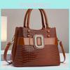 Borsa Tote Elegante in PU con Fantasia Coccodrillo di Grande Capacità per Mamme in Colori Vivaci