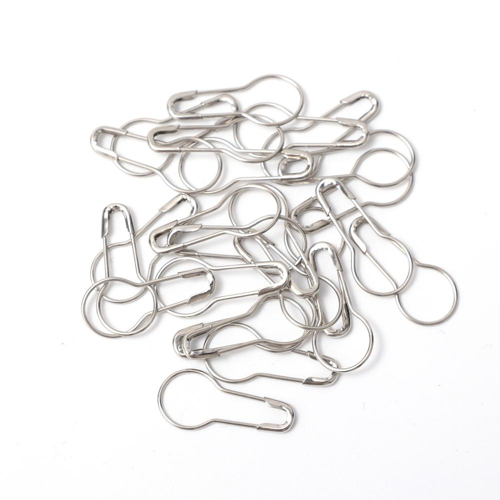 100Pcs Metal Safety Pins Gourd Pear Shaped Bulb Pins Clips Knitting Stitch Marker Tag Hangtag Pin Fastener Craft DIY Accessories