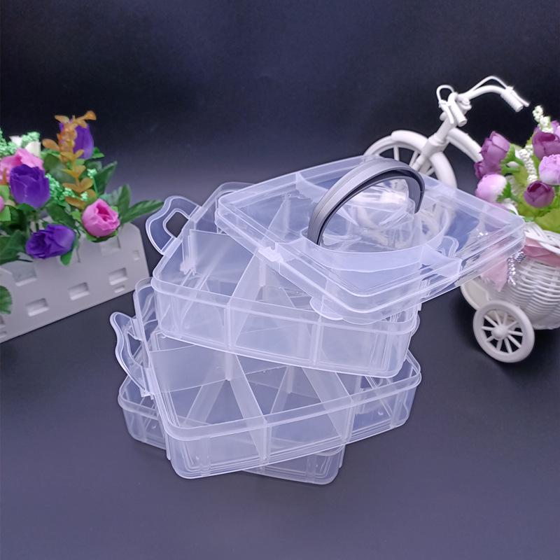 Compact Three-Layer Transparent Storage Box for Tools, Jewelry, and More