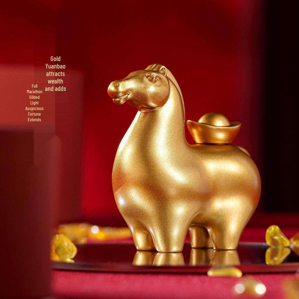 Jahr des Pferdes Gold 999 Schlüsselanhänger Anhänger für Festivals