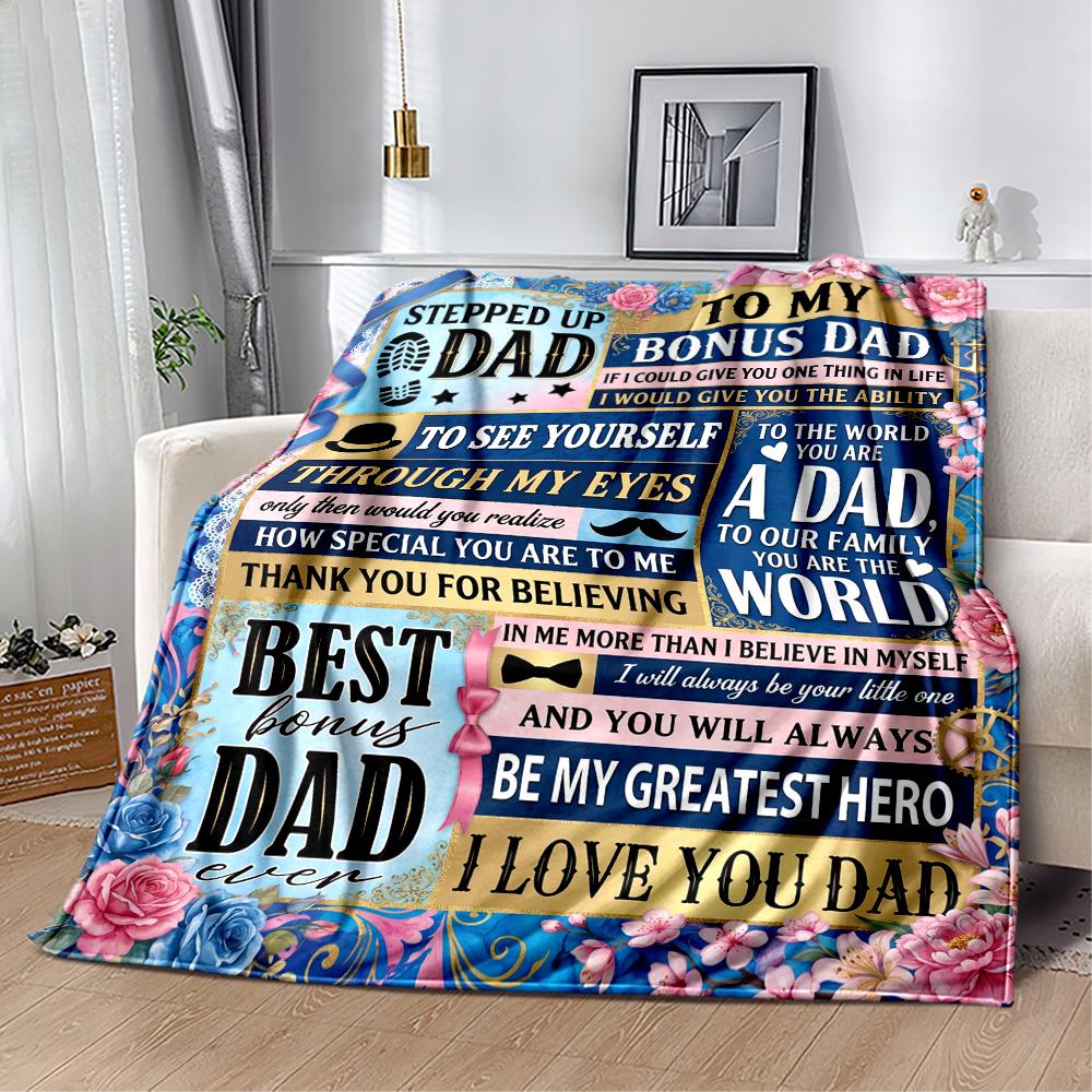 Love Letter To Dad Flannel Blanket-Soft and Suitable for Sofas,Beds,Offices,Travel,All Seasons,Great Gift for Holidays and Birthdays.
