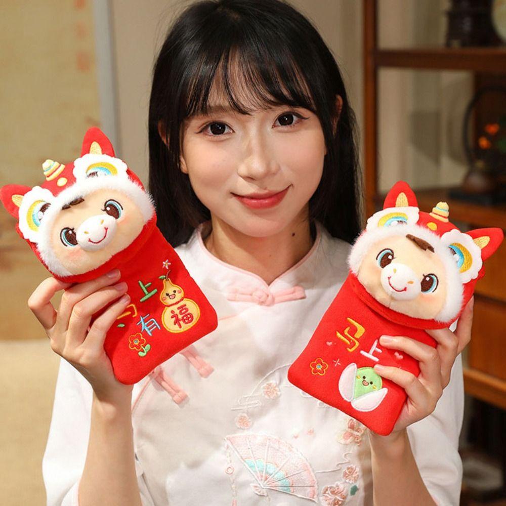 Rotes Kuvert Pferdejahr Geldbeutel Chinesischer Stil Glückspferd Anhänger Kindergeschenk