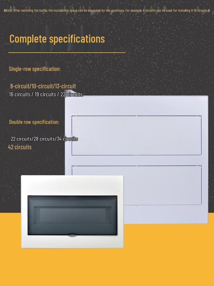 Frosted Flat Panel Lighting Distribution Box - 10/12/15/18/30 Positions, Strong Current, Plastic Panel