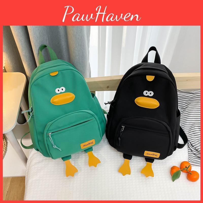 Duck Backpack Kids Nylon Polyester Cute Design For Kindergarten Daily Use