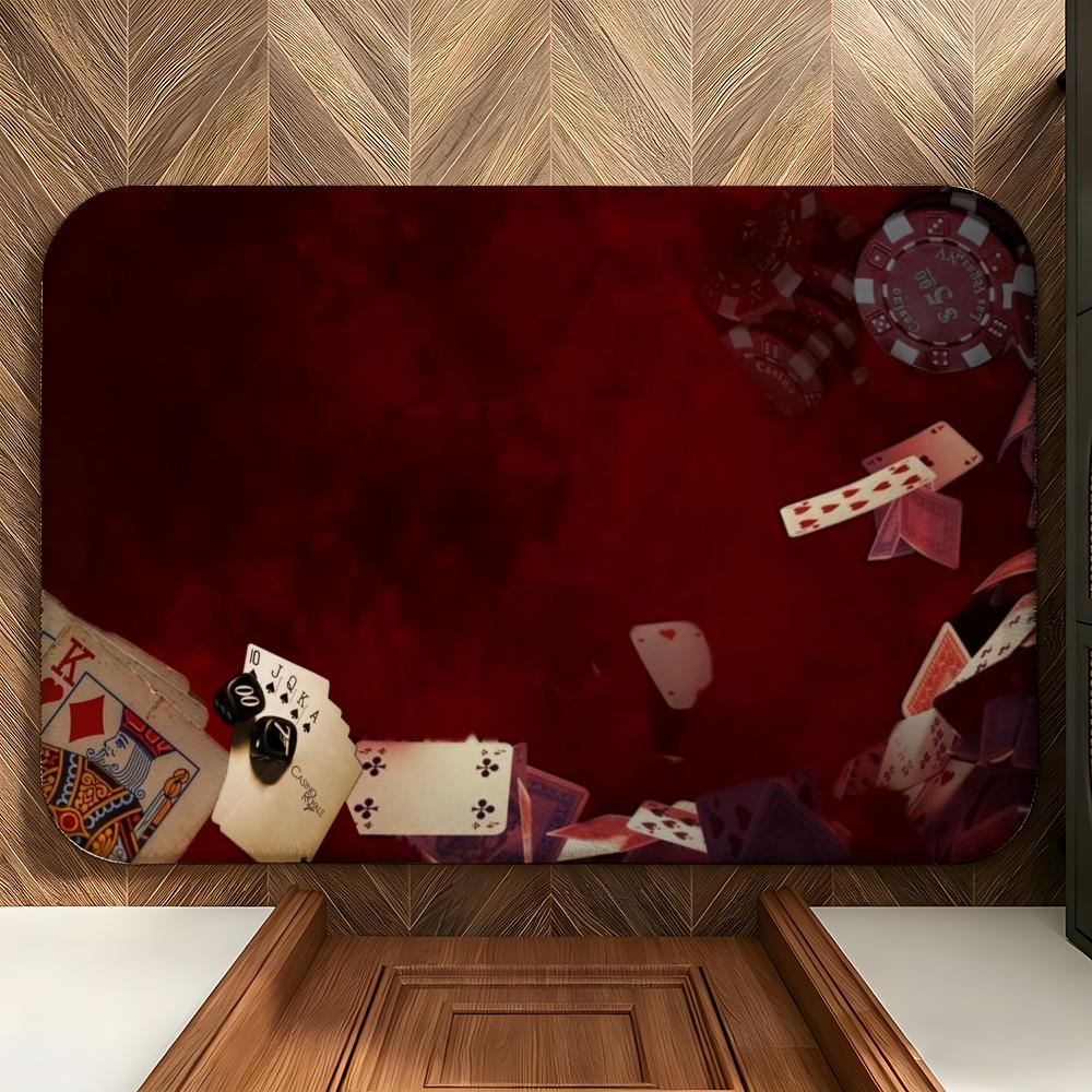 Game P-Poker Suit A-Ace Floor Mat Soft Flannel Entrance Door Mat Non Slip Absorbent Bathroom Bedroom Floor Rug