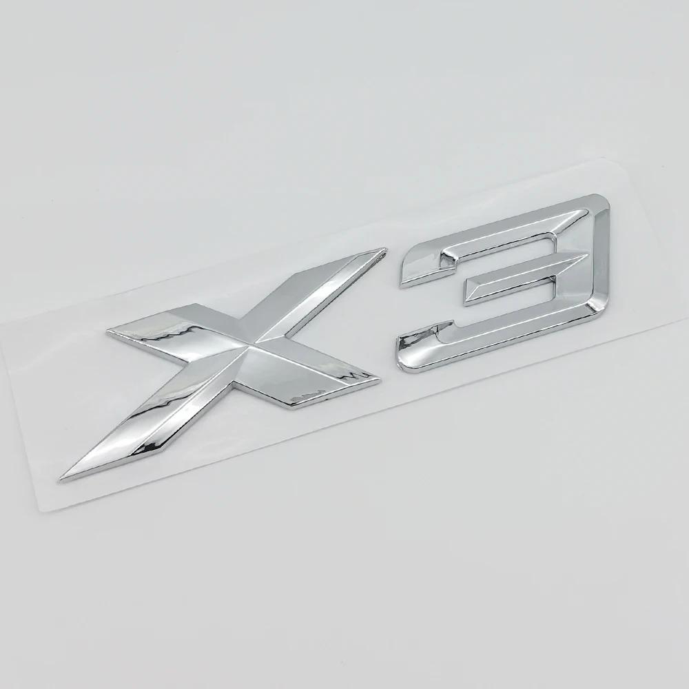 New 3D ABS Chrome Black Matte X3 Logo Nameplate Sticker Rear Trunk Emblem Badge Decals For BMW F25 E83 G01 M40i Car Accessories Tu2