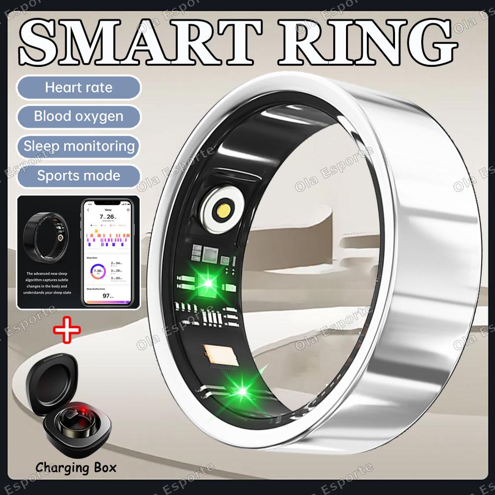Smart Ring For Men Women IP68 Waterproof Sports Tracking Step Count Rings Heart Rate Blood Oxygen Sleep Health Monitor Smartring
