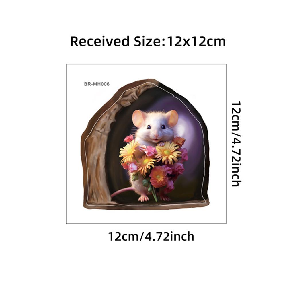 DIY Cartoon Funny Mouse Hole Wall Stickers Home Decoration Cute Animal Waterproof Decals Kid Bedroom Living Room Wallpaper Decor