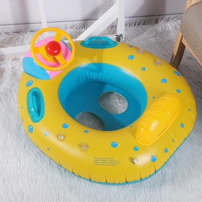 Baby Pool Float with Canopy Inflatable Swim Ring Cute Floaties with Seats and Handle Pool Floats Toys Party Supplies
