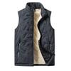 Autumn and Winter New Men's Warm Three-piece Set Stand-up Collar Lamb Wool Vest Jacket Ultrasonic Cotton Pants