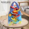 Wooden Rocket Track Toy With Inertia Mechanism For Kids Educational Play