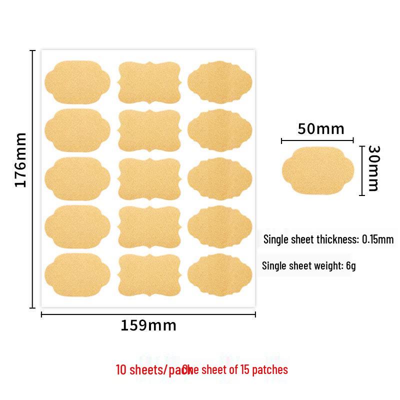 Round Die-Cut Self-Adhesive Kraft Paper Stickers - Strong, Handwritten Packaging Labels