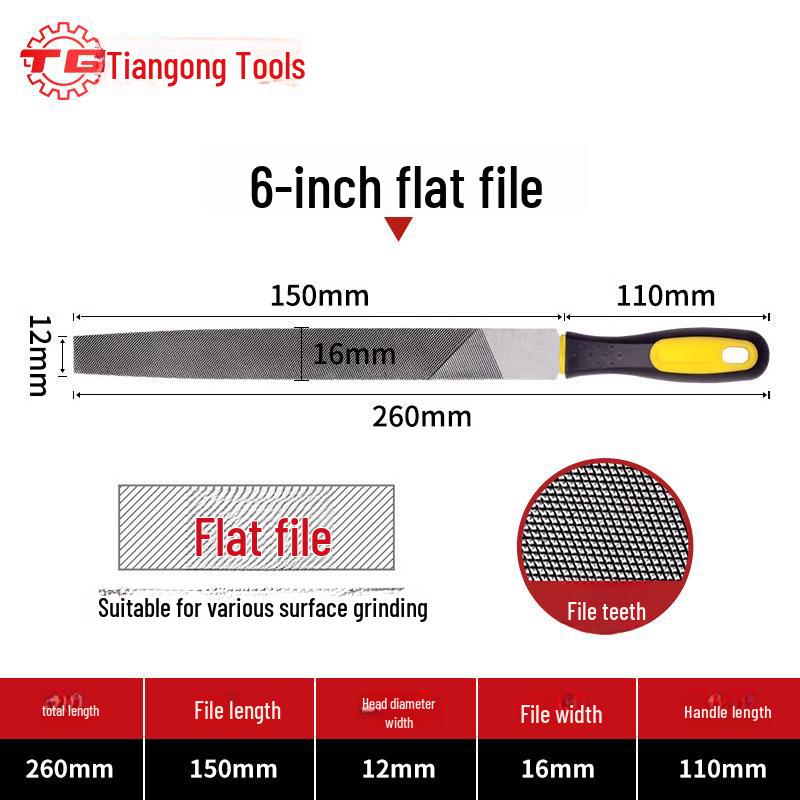 Tiangong High Carbon Steel Woodworking File Set: Triangular, Poking Knife, Round File for Benchwork and Grinding.