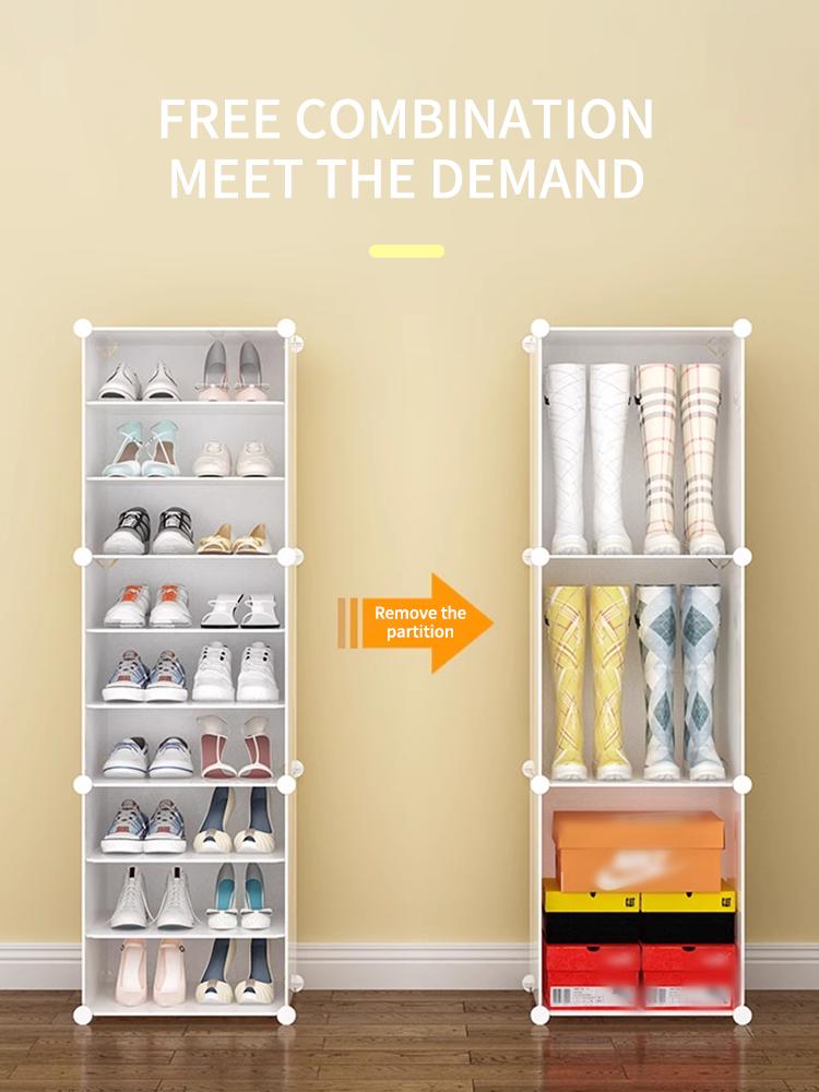 DIY Assembly Shoe Rack, Plastic Shoe Cabinet, Storage Artifact, Dust-Proof, Large Capacity, Space Saving