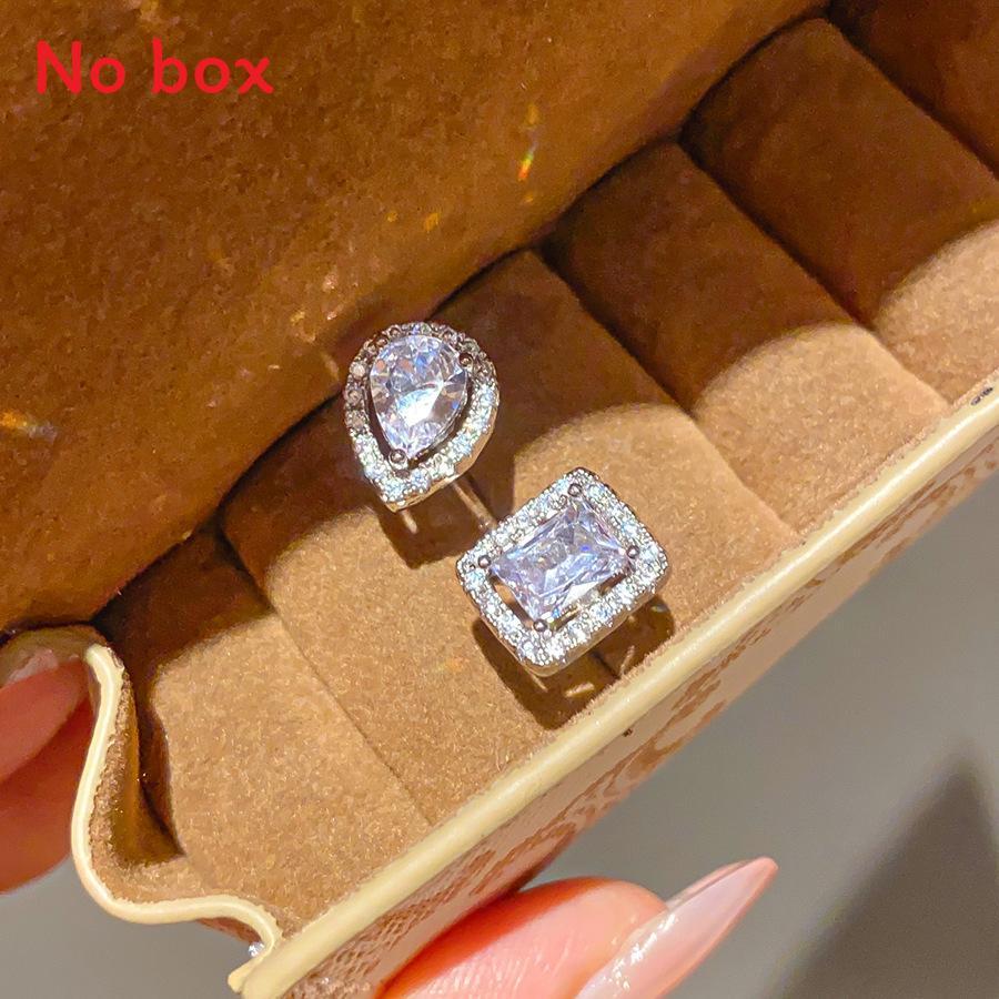 Geometric Zircon Oval Ring For Women Elegant Fashion Jewelry Gift