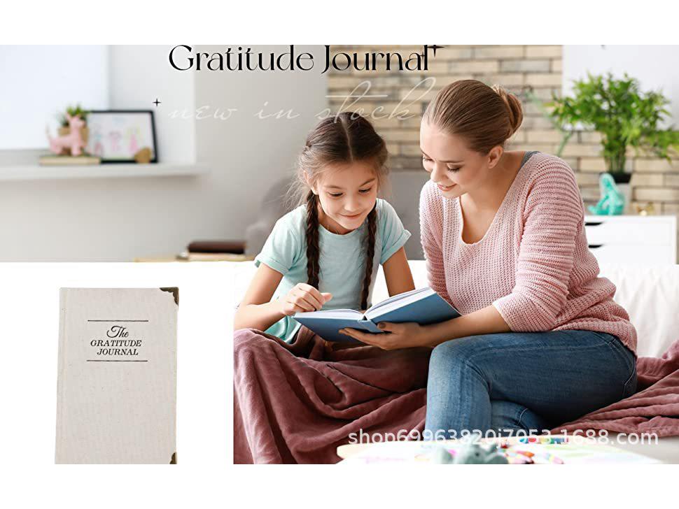 Linen Cover English Self-Care Gratitude Journal A5 Notebook