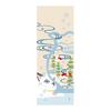 Hamamonyo Tenugui Hand Towel - "Goldfish Bowl Vs. Cat" - 100% Cotton, Approx. 34cm X 90cm, Printed, Raw Edge