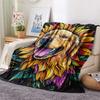 Sunflower Dog Print Flannel Blanket, High Quality Comfortable for All Seasons, Home Decor, Warmth and Comfort, Perfect for Christmas Gifts