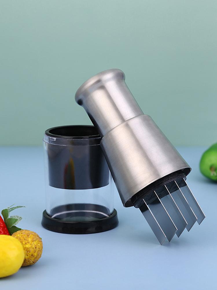 Stainless Steel Manual Hand Chopper Kitchen Tools Vegetable Chopper Mini Garlic Mincer for Garlic Ginger Herbs Nuts